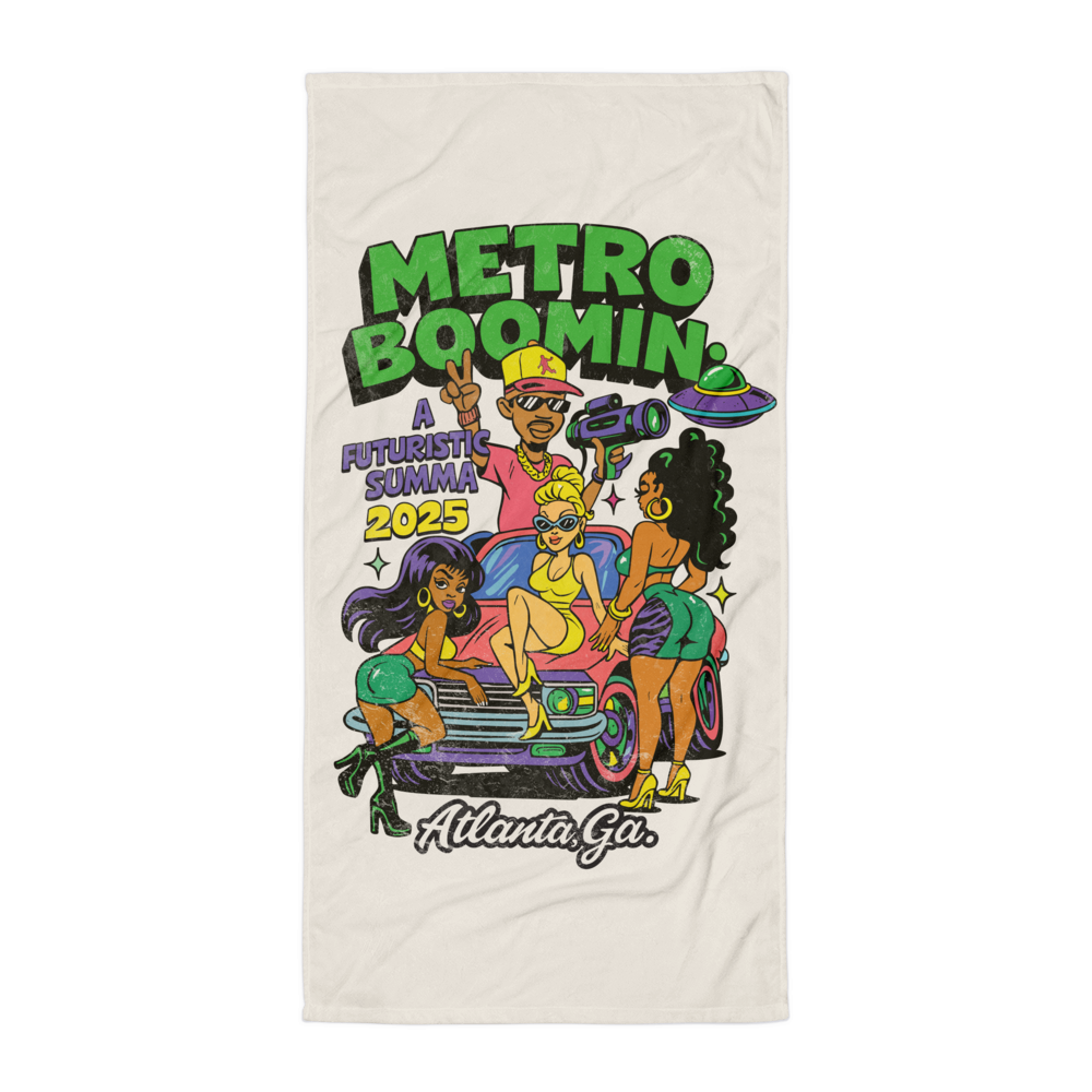 A FUTURISTIC SUMMA BEACH TOWEL